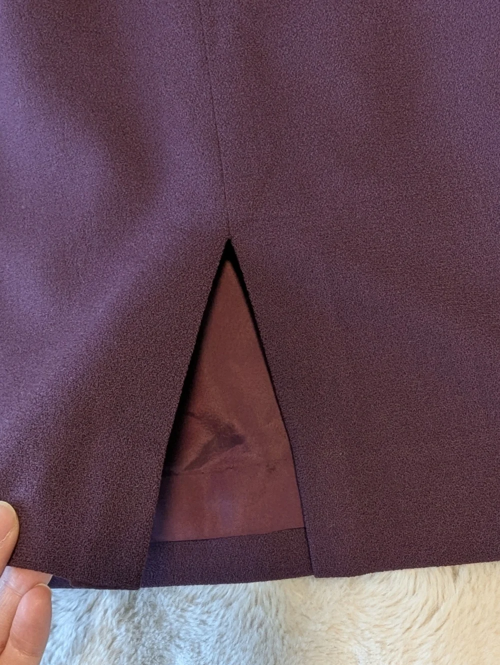 Prophecy 100% Virgin Wool Skirt | A-Line Midi | Minimalist Workwear - Picture 6 of 9